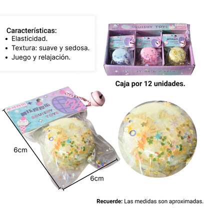 SQUISHY FORMA GALLETA ANTI ESTRES ELASTICO CAUCHO DIM:6CM