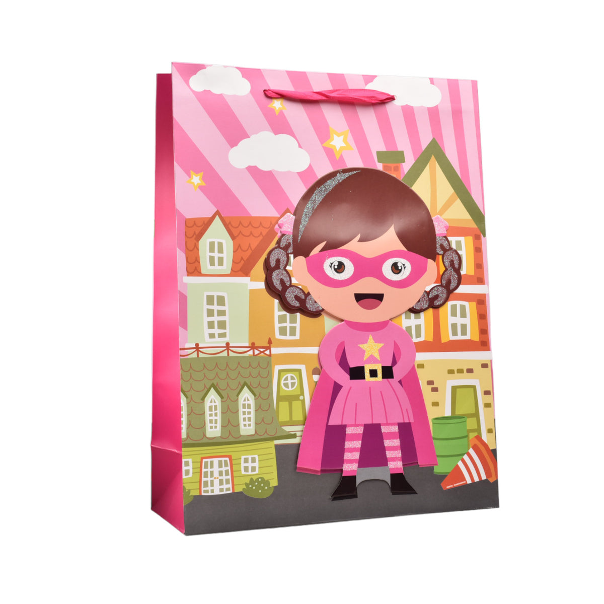 bolsa regalo en papel superheroe tamaño grande