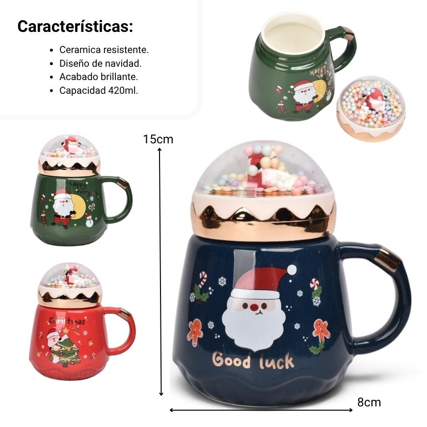 mug pocillo ceramica navidad 420ml