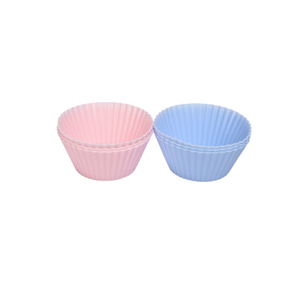 SET X6 UND MOLDE DE POSTRE ROSADO Y AZUL DIM:7X7X3