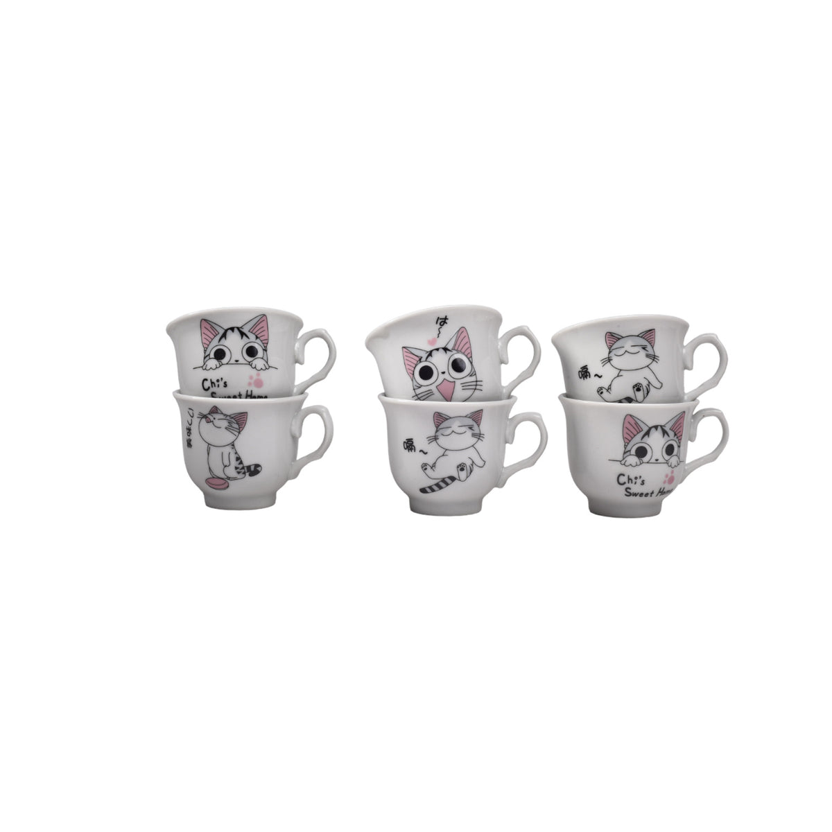 pocillo set 6pcs ceramica dim:5*6*6cm