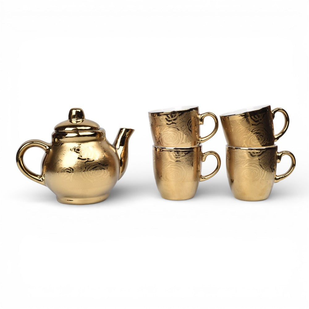 set pocillos 4pcs con base color dorado 90ml dim:5x5x6