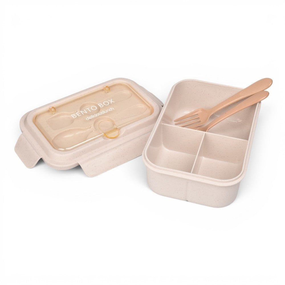 portacomida con cubiertos y con tres compartimientos plastico 1200ml