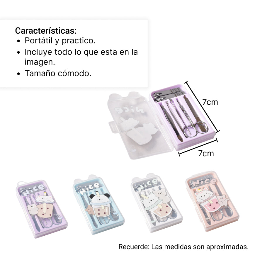 set cortauñas manicure 7 piezas