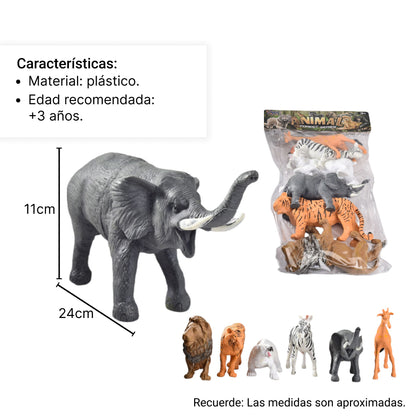 SET ANIMALES SALVAJES JUGUETE DIDACTICO COLECCIÓN NIÑOS