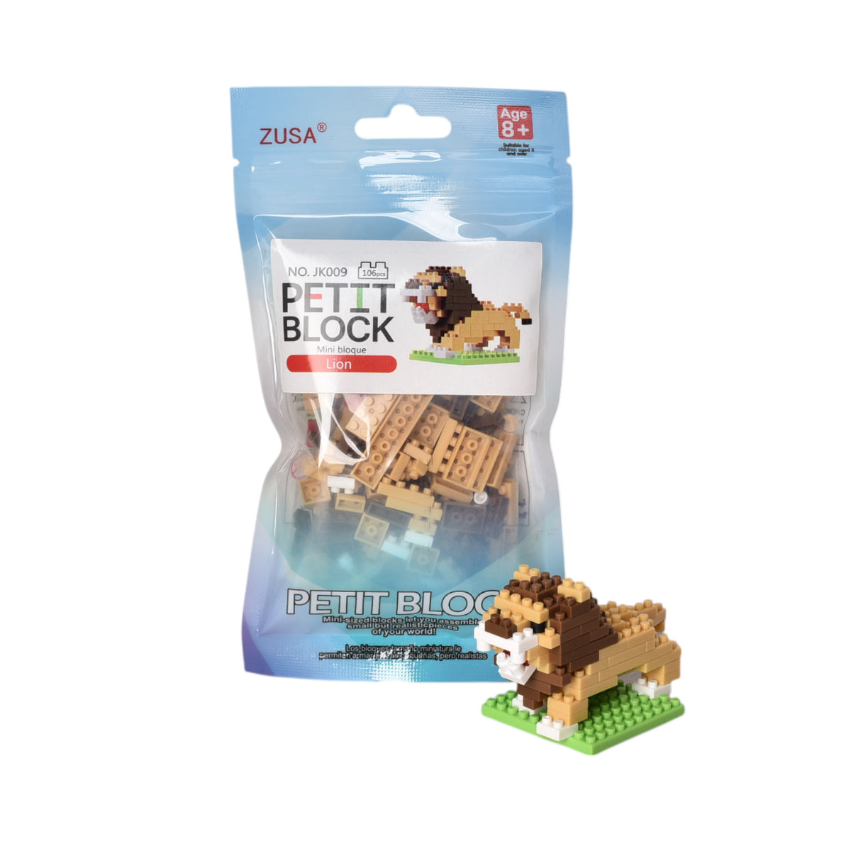 fichas pequeñas de armar leon para niños plastico dim:9x4x4