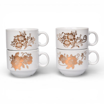 POCILLO SET 4PCS CERAMICA CON BASE 160ML DIM:7X7X6