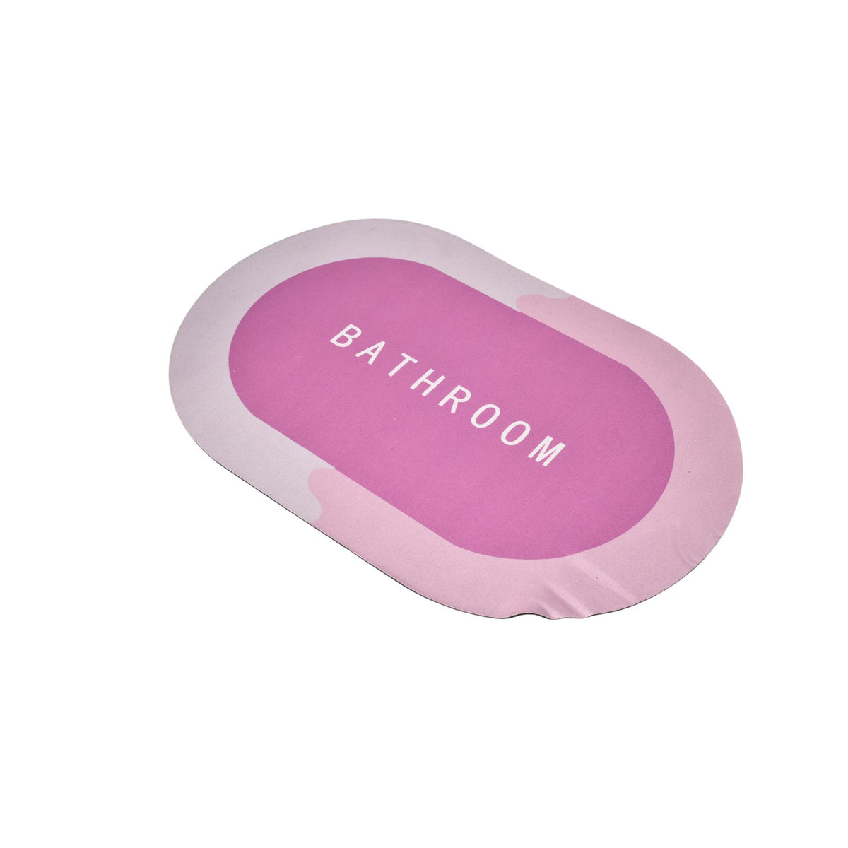 tapete ovalado de baño absorbente antideslizante caucho rosado dim:38x58