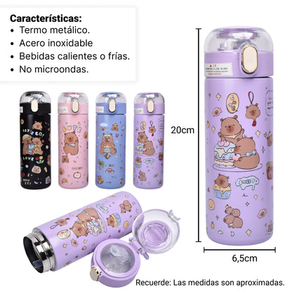 TERMO ACERO INOXIDABLE 500ML CAPYBARA DIM:6X20