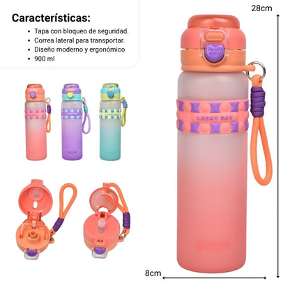 BOTELLA DE AGUA PLASTICO 900ML