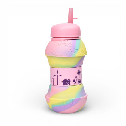 BOTELLA DE AGUA PLEGABLE 550ML SILICONA VARIOS COLORES