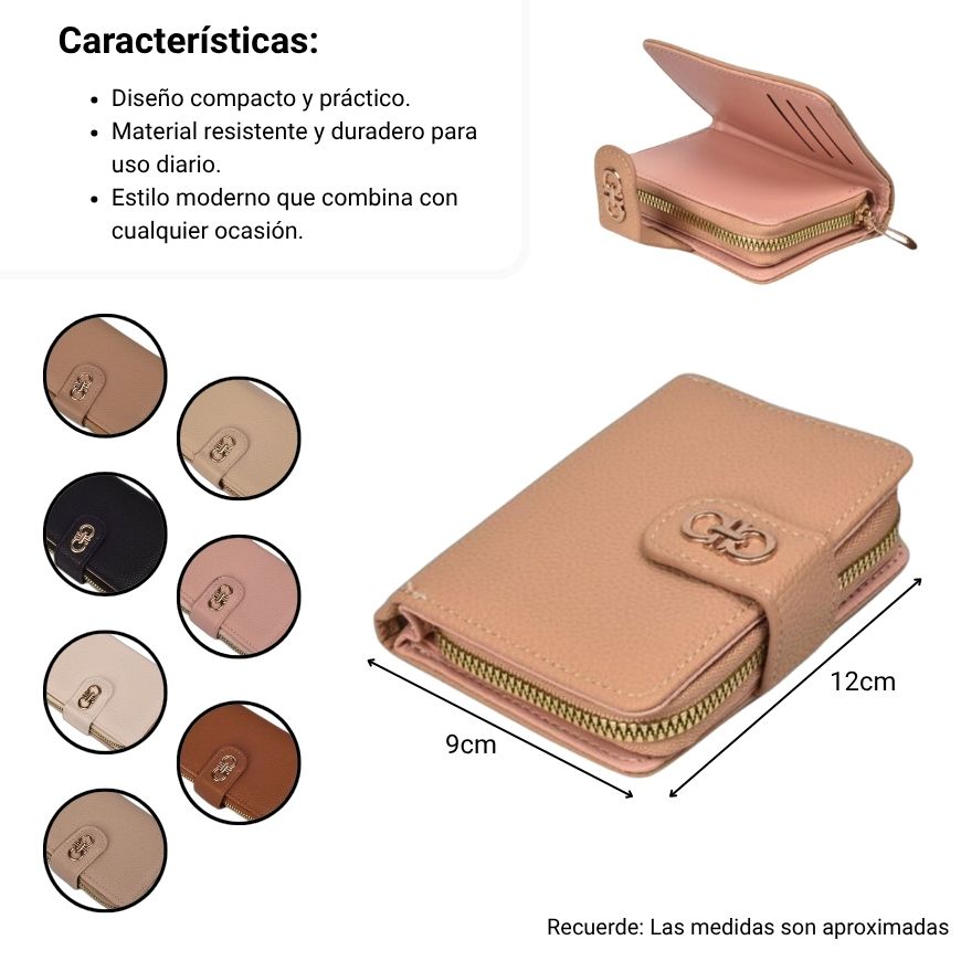 billetera mujer sintetico dim: 12x8x3