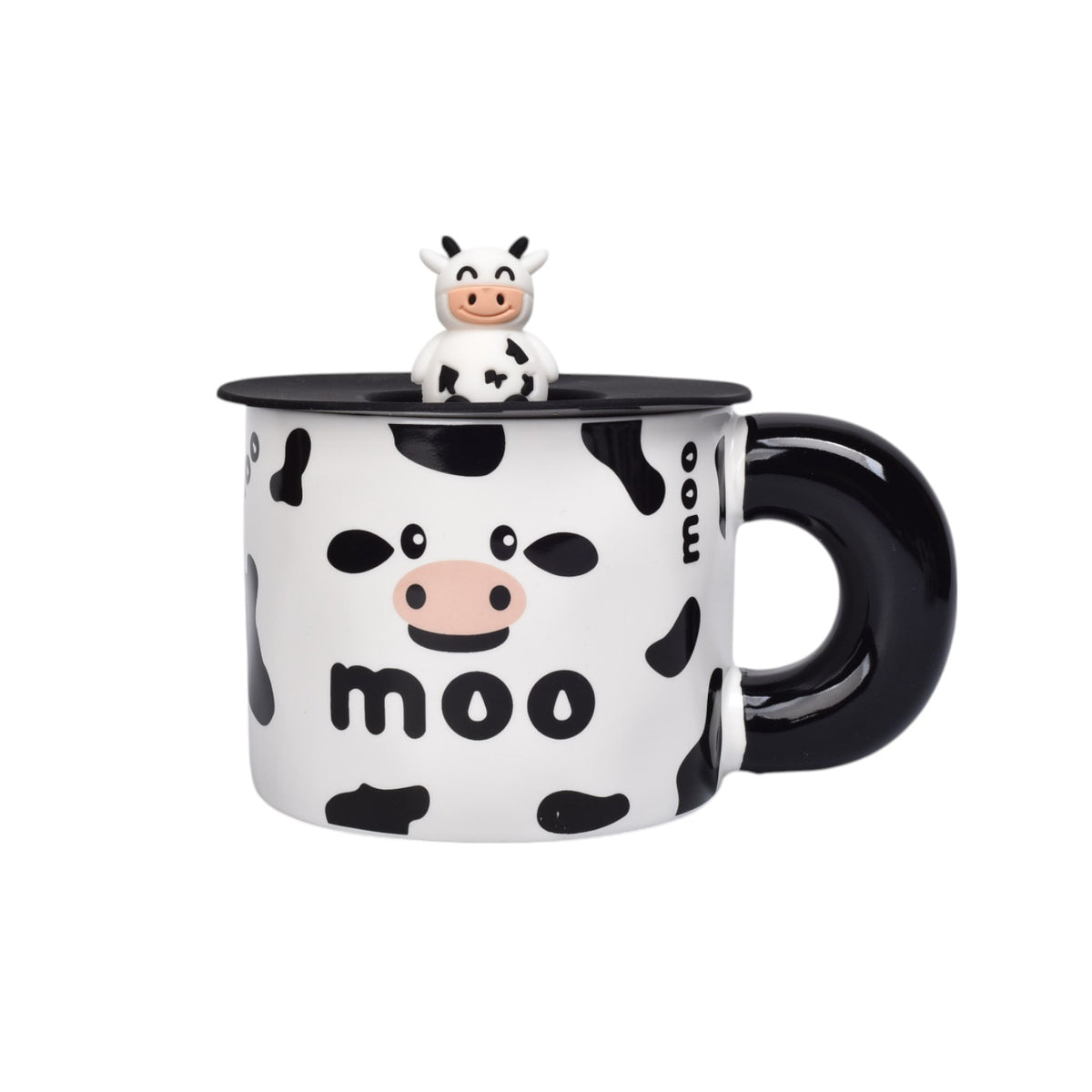mug pocillo ceramica diseños de vacas con tapa dim:9x9x7