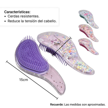 CEPILLO CORTO OVALADO PARA CABELLO DECORADO