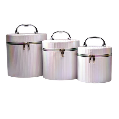 CAJA COSMETIQUERA REDONDO X 3 UNIDADES