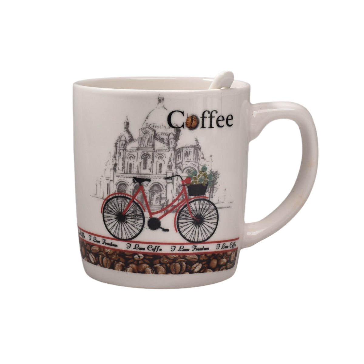 pocillo ceramica con cuchara dim: 14x14x7