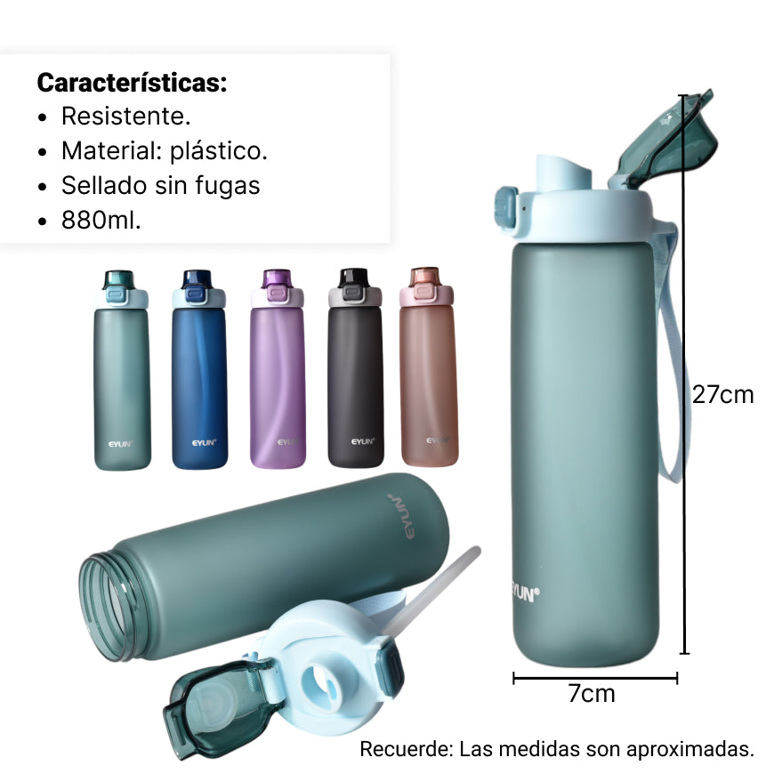 botella  de agua plastica 880ml