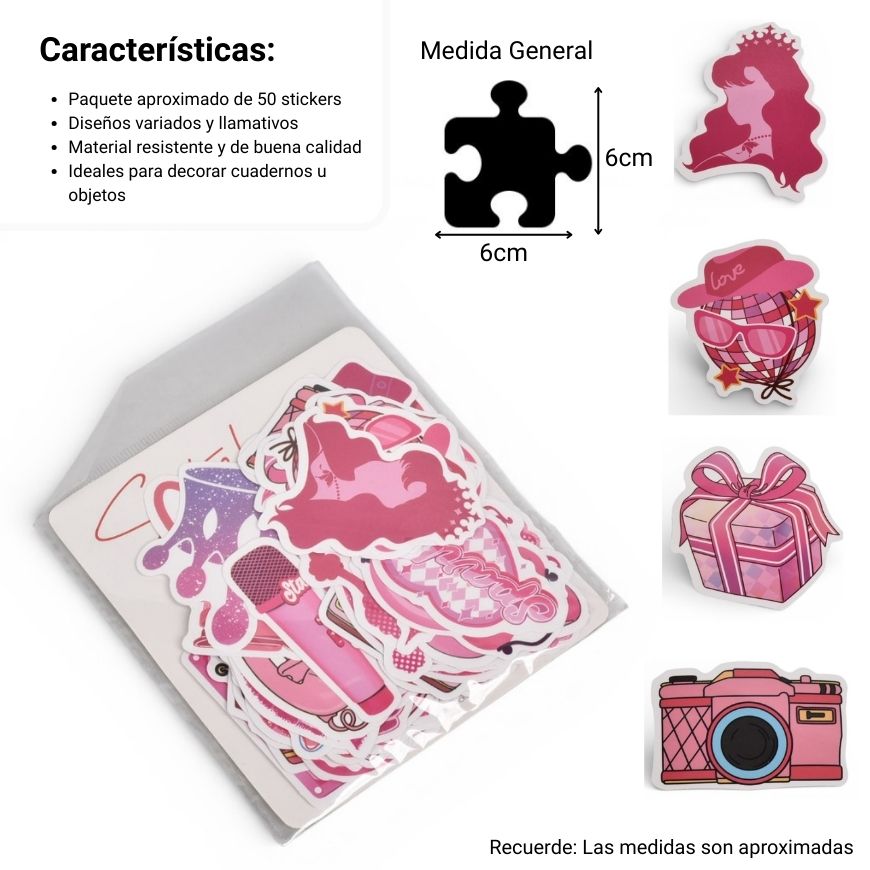 stiker paquete x 50und surtido