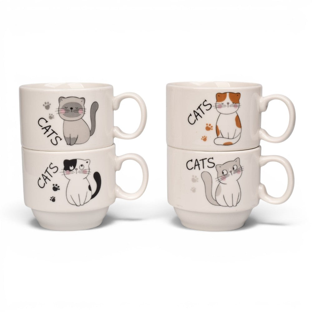 pocillo set 4pcs ceramica con base dim:20x8cm