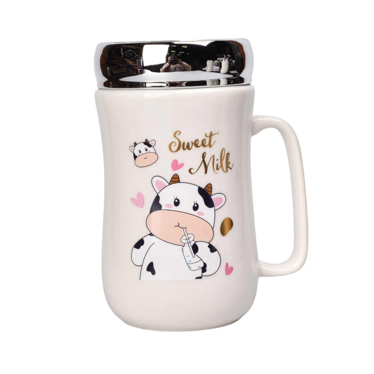 mug pocillo ceramica tapa espejo vacas 450ml