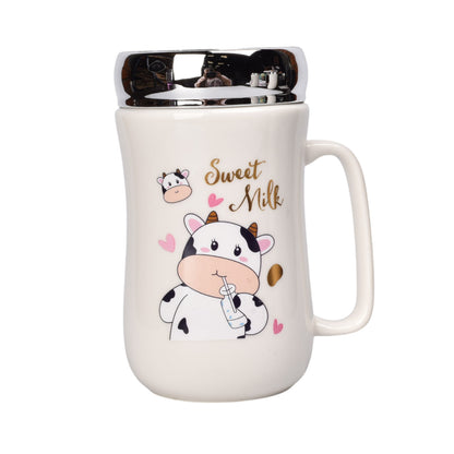 MUG POCILLO CERAMICA TAPA ESPEJO VACAS 450ML
