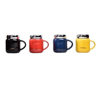 MUG POCILLO CON TAPA CERAMICA