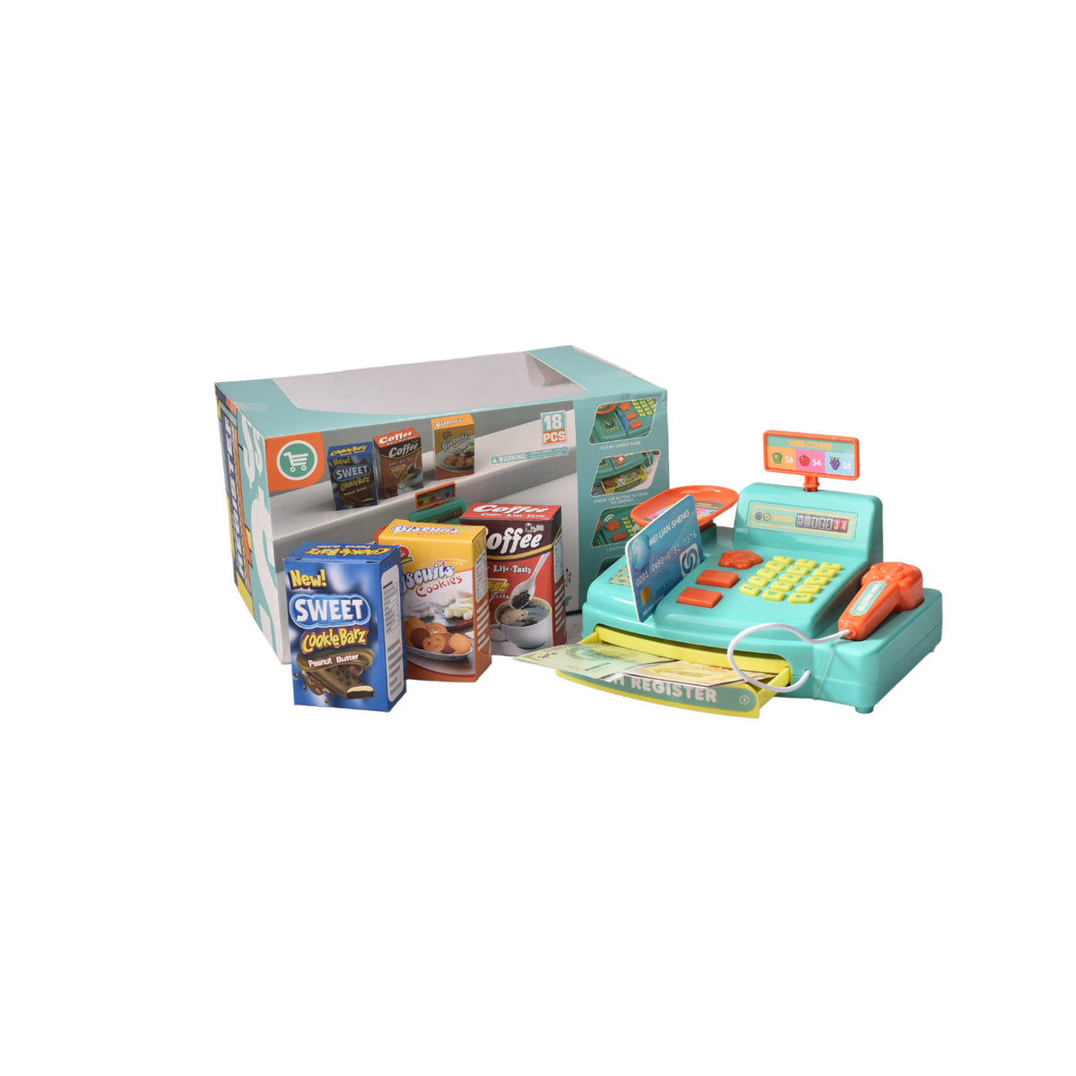 caja registradora supermercado niños dim:21x12x13