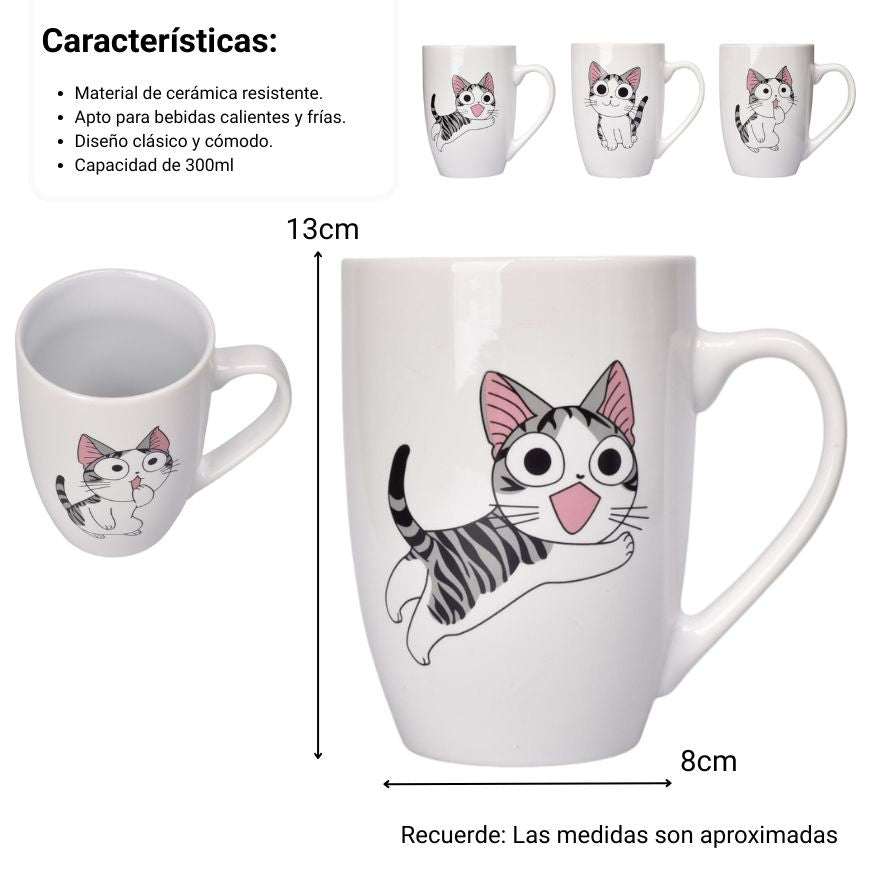 mug pocillo ceramica grande 300ml dim:8x8x13