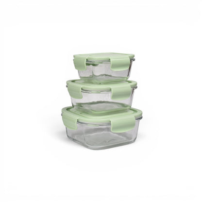 PORTACOMIDA SET 3PCS VIDRIO Y PLASTICO 390,520,800ML