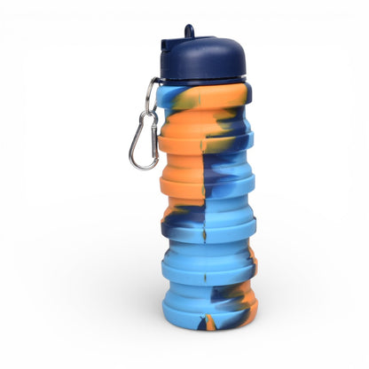 BOTELLA DE AGUA PLEGABLE 550ML SILICONA VARIOS COLORES