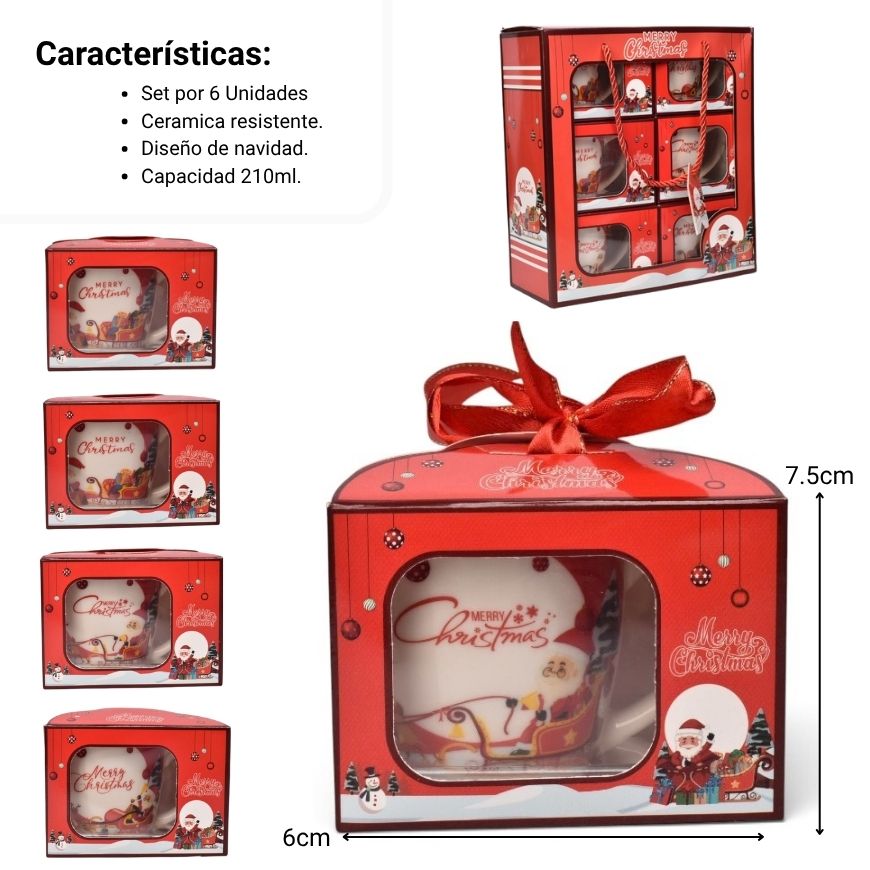 mug pocillo ceramica navidad 210ml