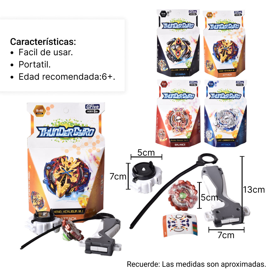 juguete trompo con lanzador accesorios niños