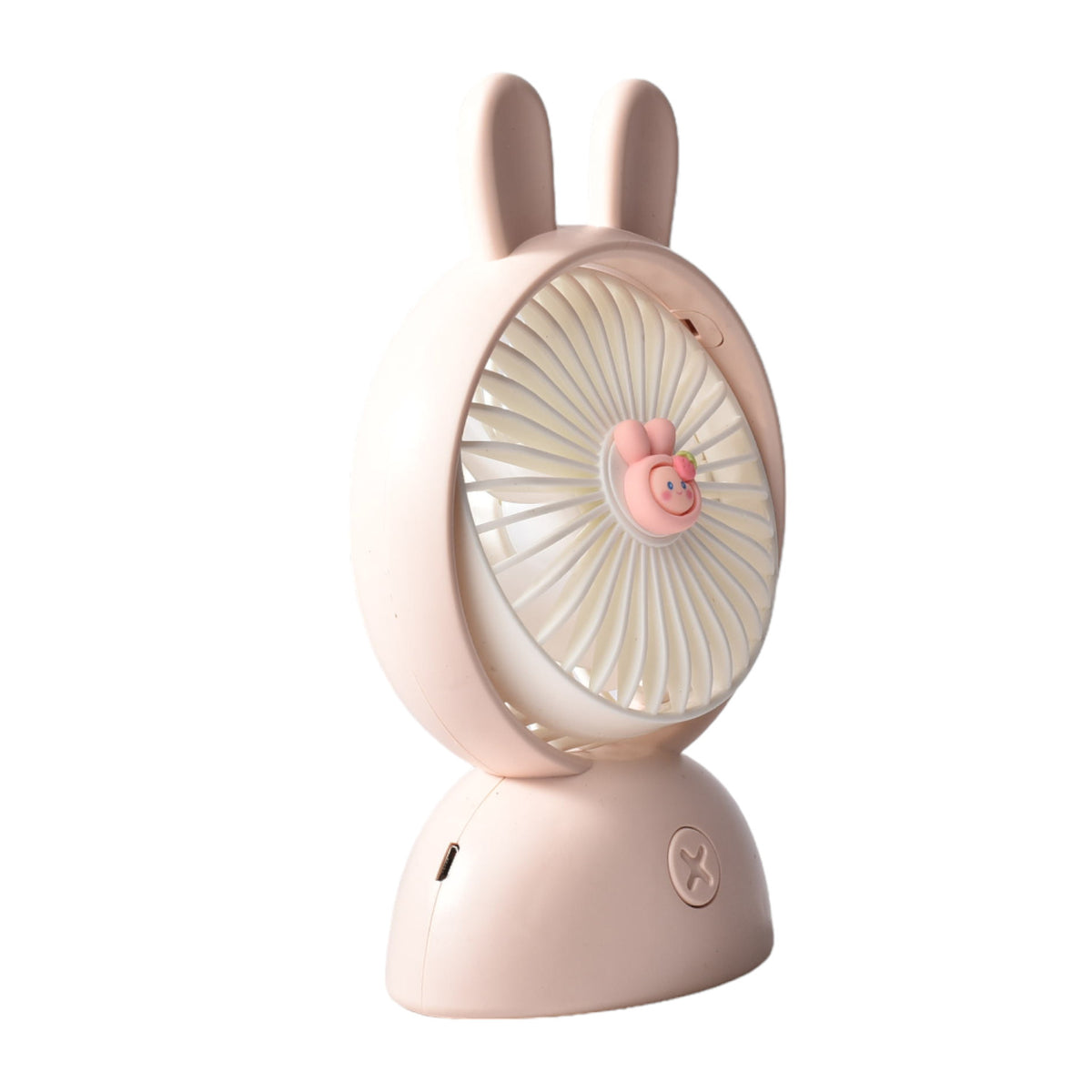 ventilador redondo con orejas recargable plastico con cable