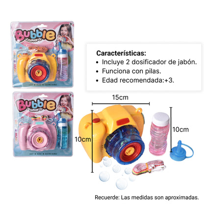 JUGUETE CAMARA DE BURBUJAS PLASTICO