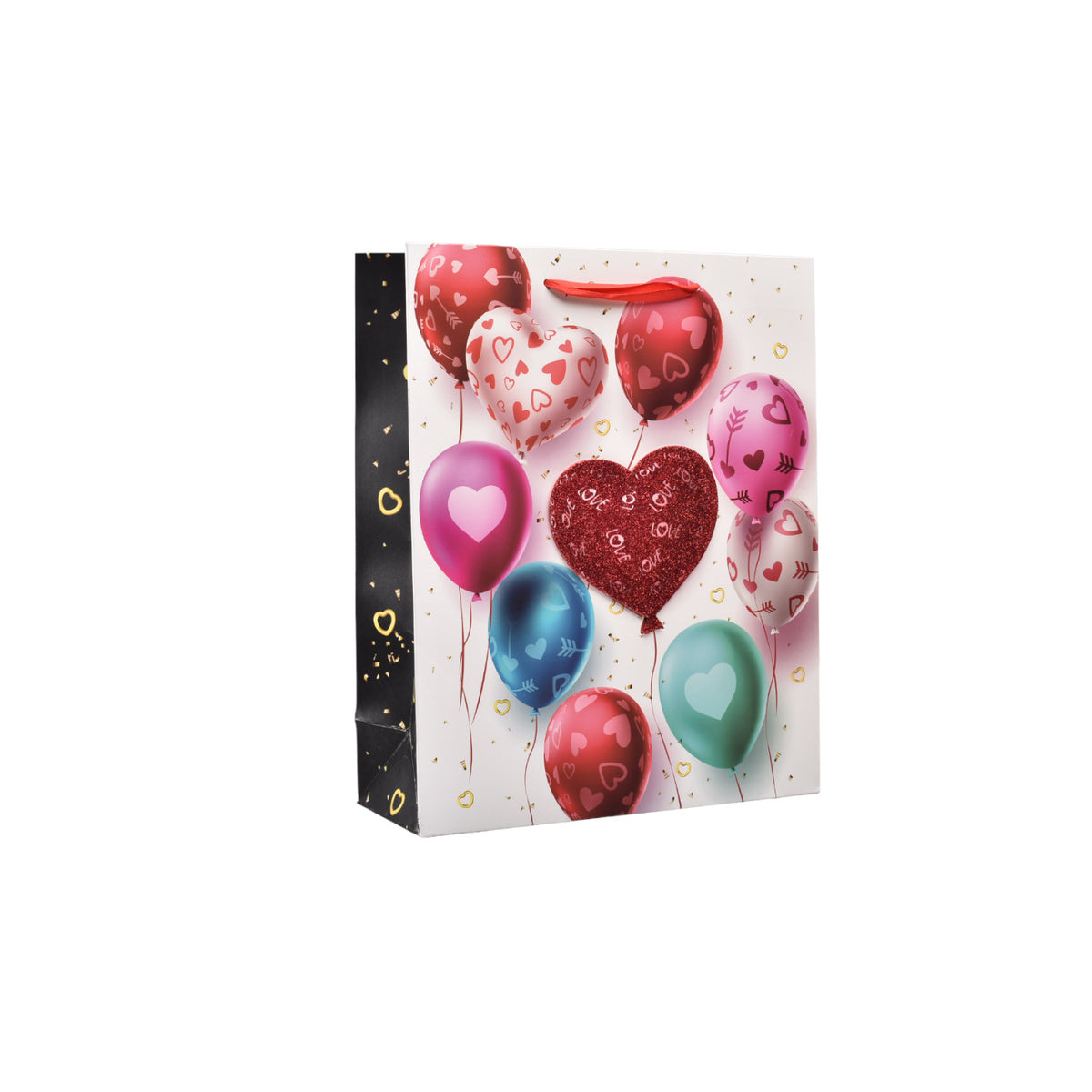 bolsa regalo en papel corazones mediano