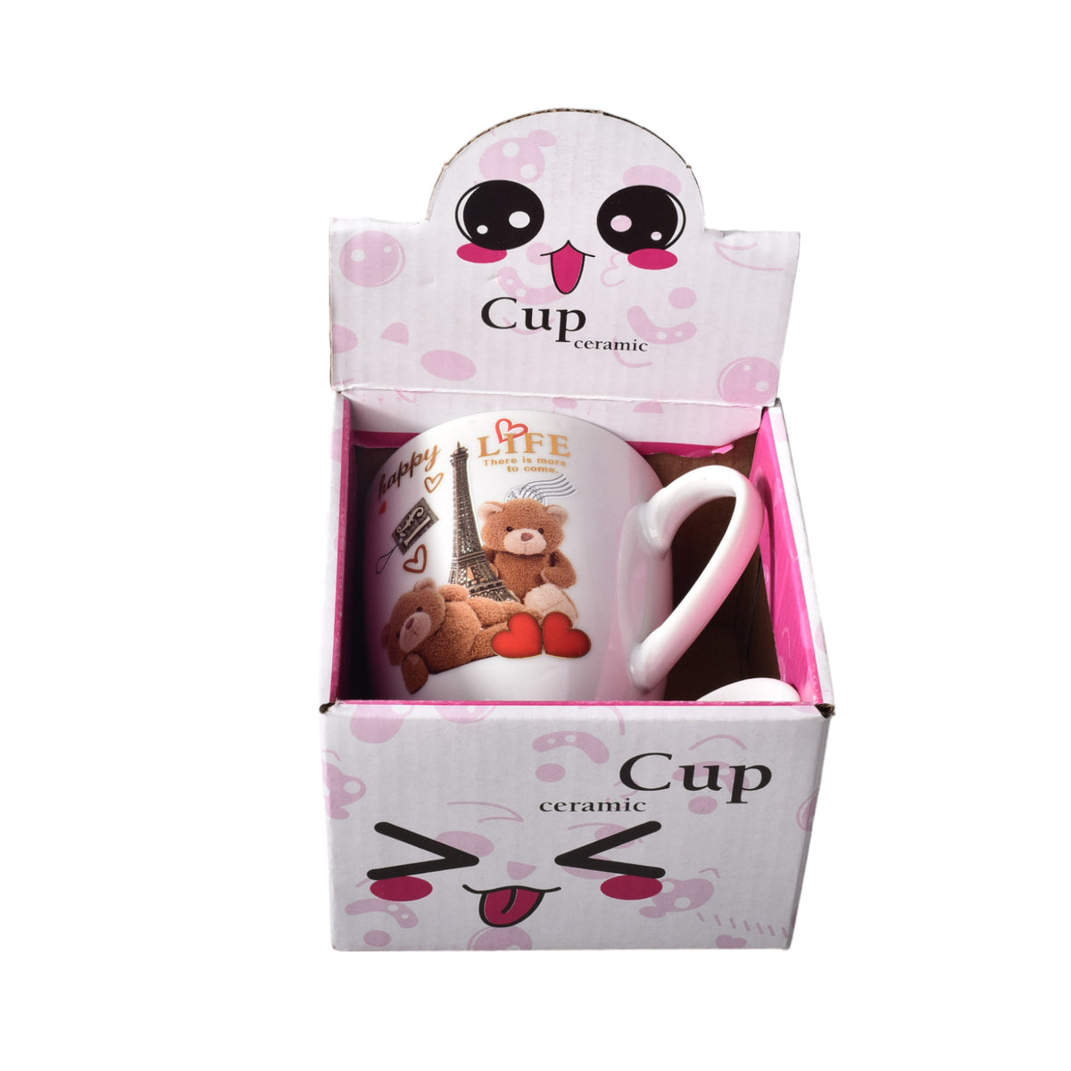 pocillo mug con cuchara en ceramica diseño de osos