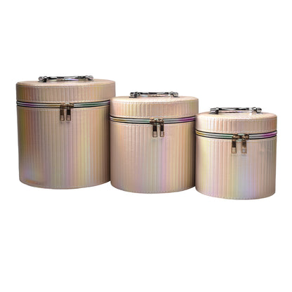 CAJA COSMETIQUERA REDONDO X 3 UNIDADES