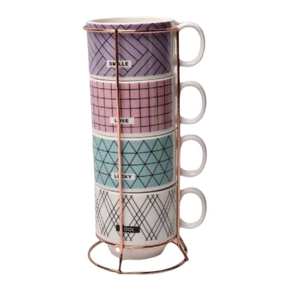 POCILLO X 4 CERAMICA POCILLO DE CAFE VASO MUG DIM:20*10CM