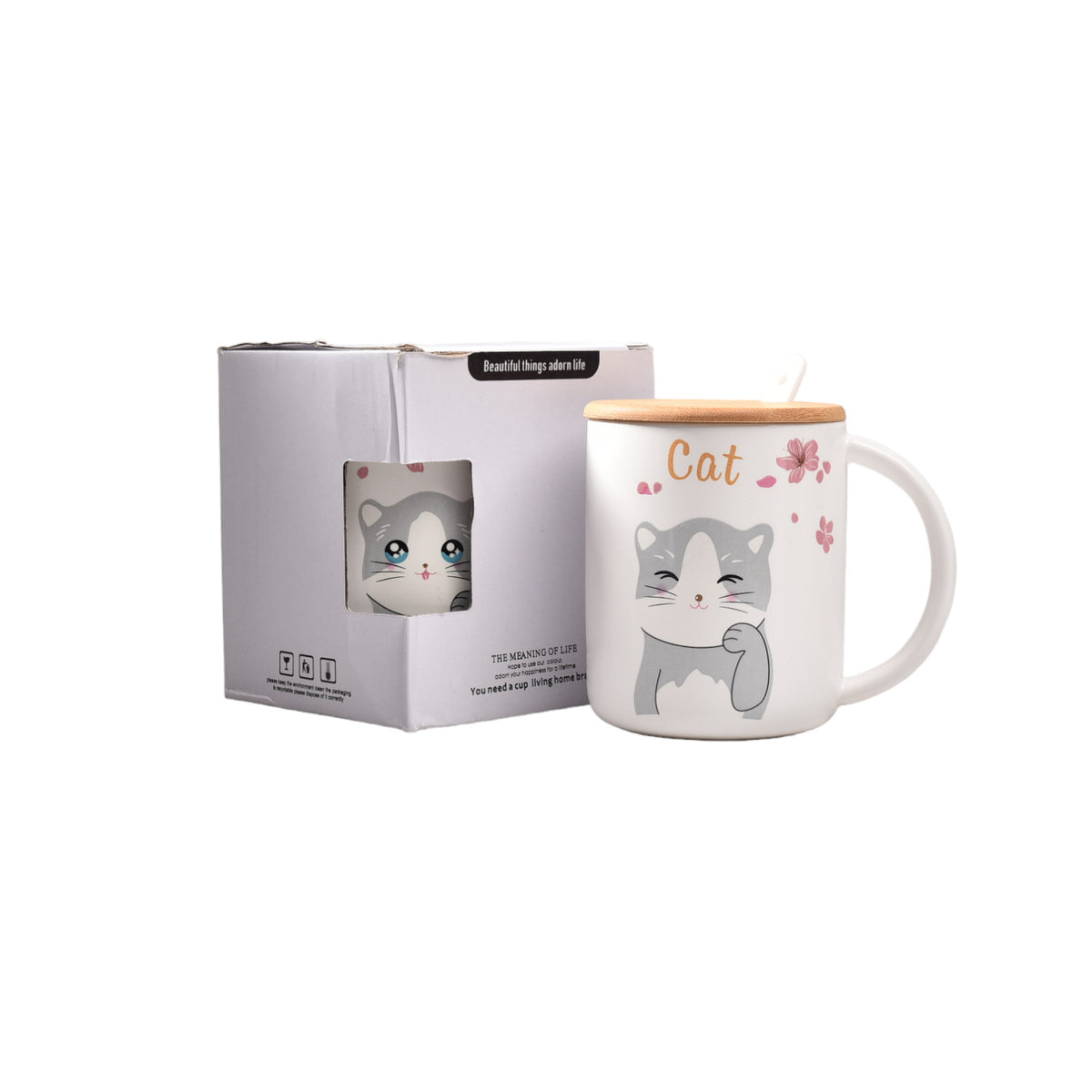 pocillo grande ceramica mug con cuchara