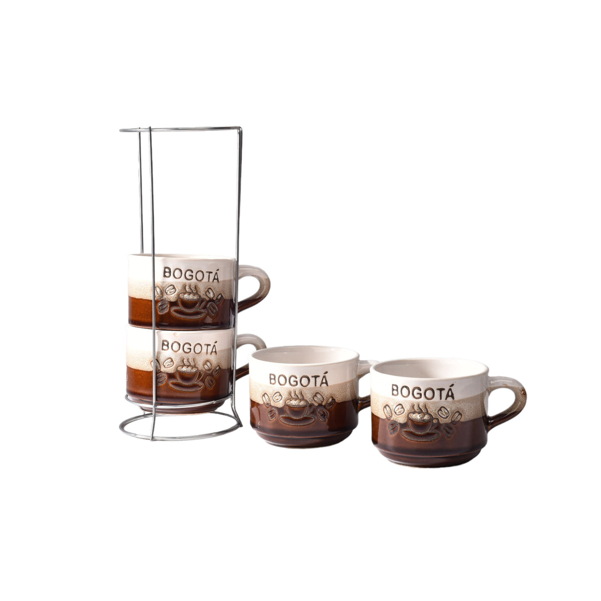 set 4pcs pocillos con base ceramica mediano