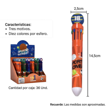 ESFERO COLORES FORMA DIM:15x2