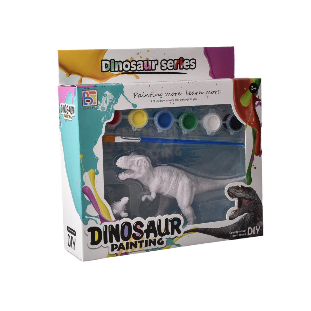 set kit de pintar dinosaurio con temperas