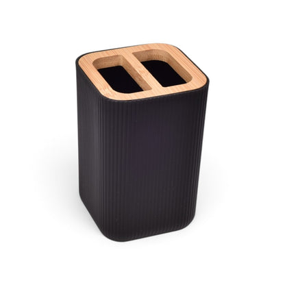 SET DE JABONERAS MADERA PLASTICO DIM:7x17CM