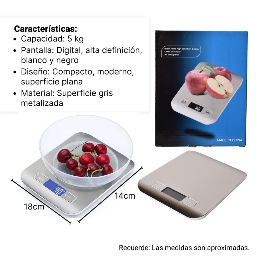 gramera balanza pesa digital acero inoxidable plastico