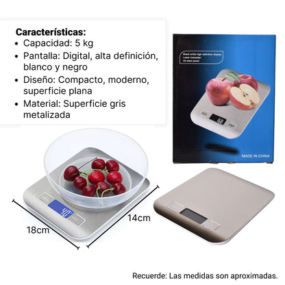 GRAMERA BALANZA PESA DIGITAL ACERO INOXIDABLE PLASTICO
