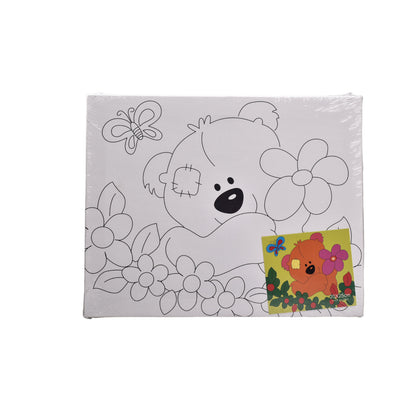 SET LIENZO CUADRADO ANIMALES MADERA+FIBRA CON TEMPERAS DIM:2
