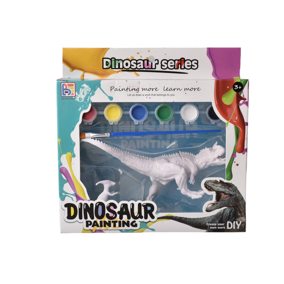 set kit de pintar dinosaurio con temperas