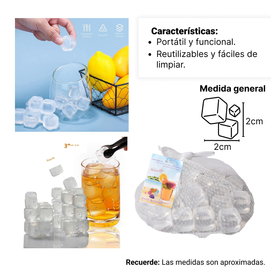 set 20und cubos de hielo reutilizable plastico bebida fria