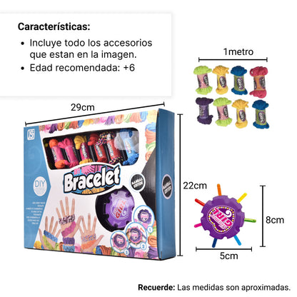 KIT PARA HACER PULSERAS MANILLAS JUGUETE NIÑAS DIM: 22x28x5