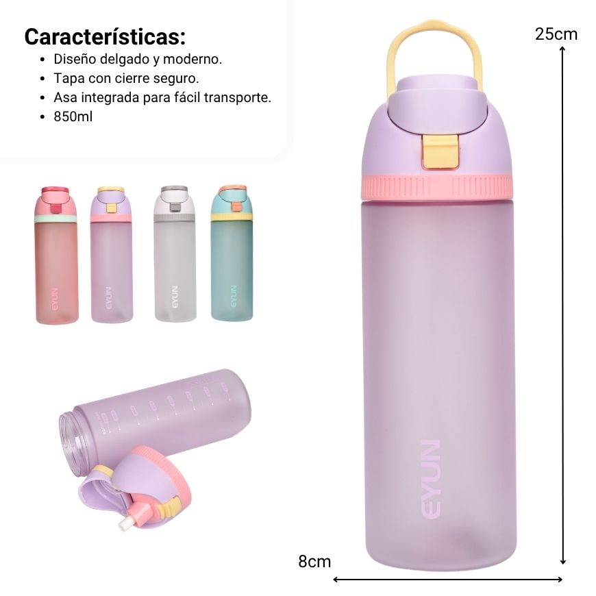 botella de agua plastico 850ml